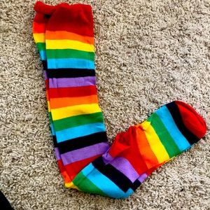 Thigh high rainbow socks